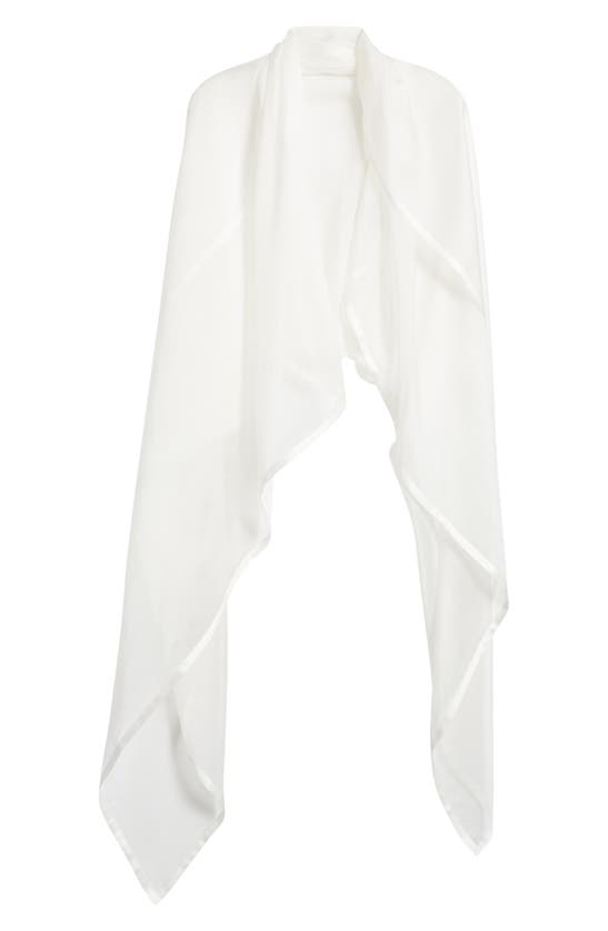 Nordstrom Satin Border Silk Chiffon Scarf In Ivory Vanilla