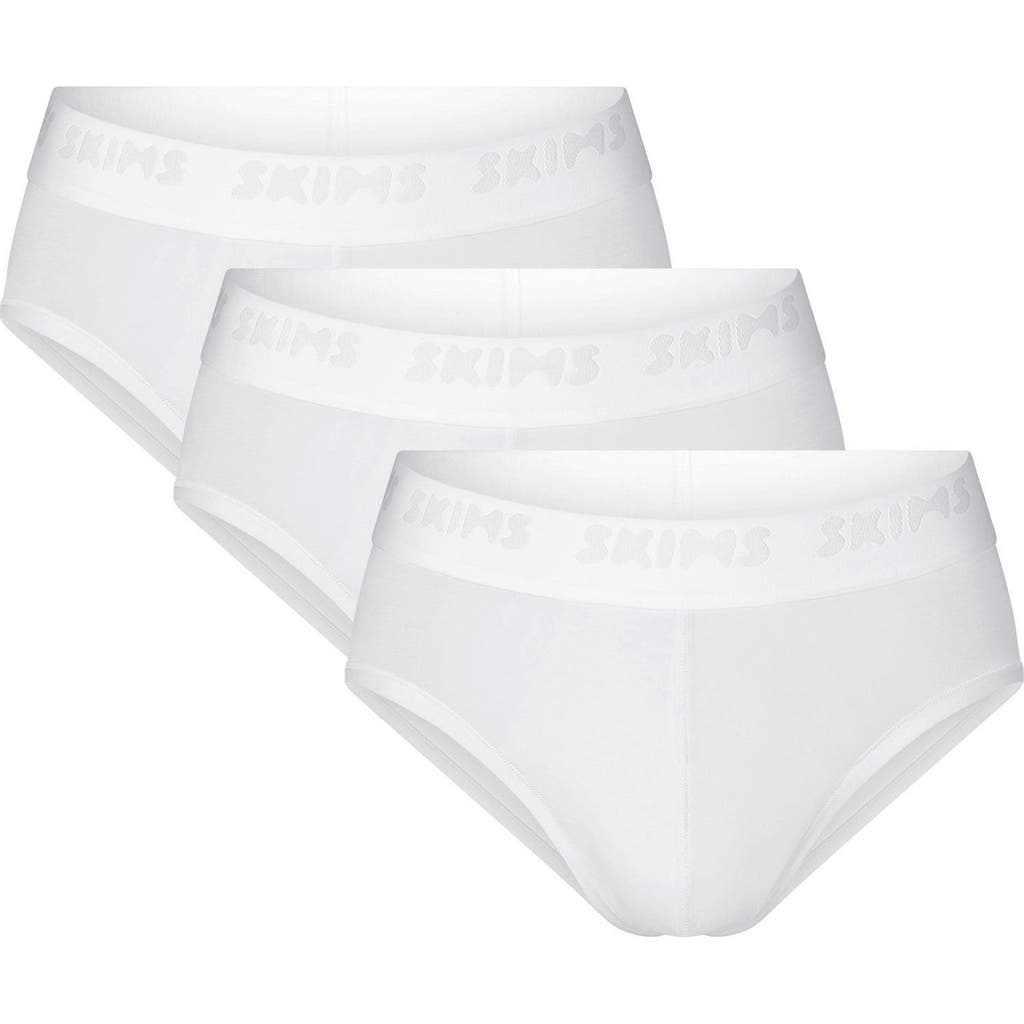 Skims 3-pack Seamless Modal Blend Briefs In Chalk