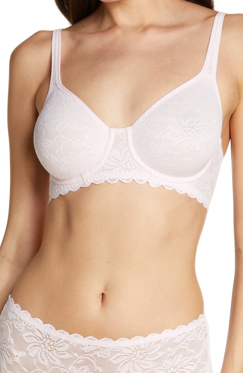 Wacoal Sz 38B Net Effect Full Coverage Satin Soft Cup Underwire White 851340
