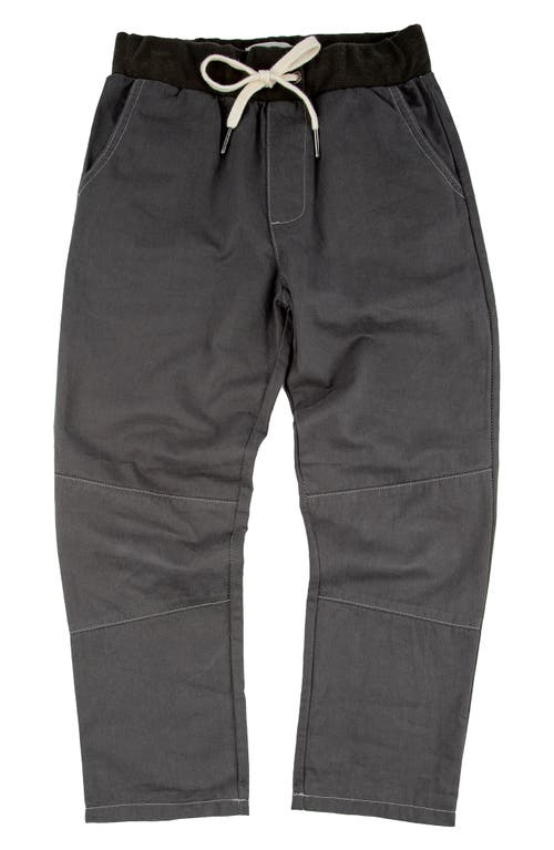 Shop Miki Miette Kids' Jack Cotton Drawstring Waist Pants In Charcoal