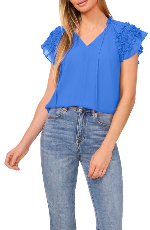 CeCe Ruffle Flutter Sleeve Top at Nordstrom,