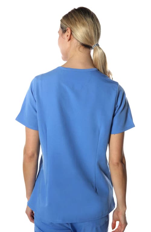 Shop Members Only Palermo 4-pocket Scrub Top In Ceil Blue