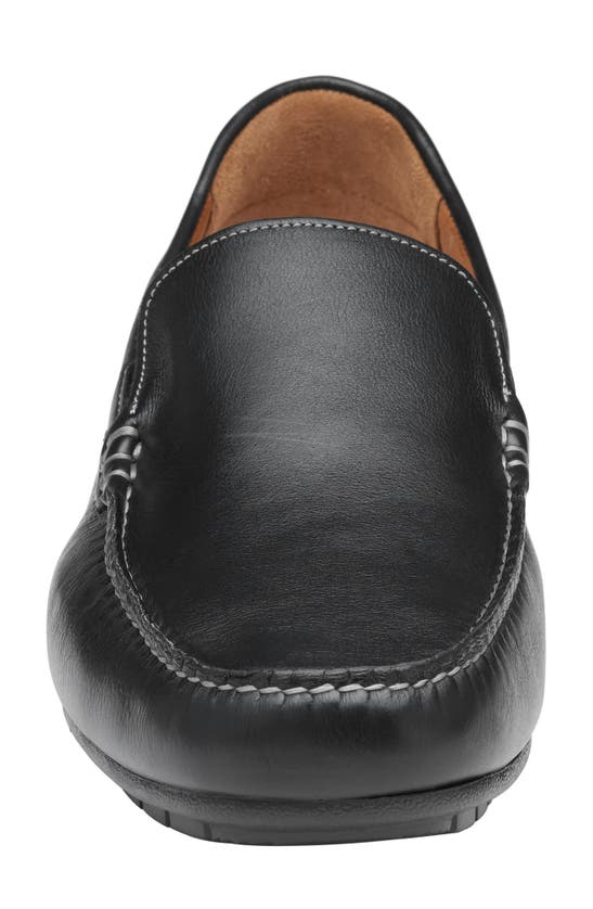 Johnston & Murphy Cort Whipstitch Driving Loafer In Black Full Grain