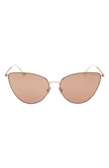 Shop Tom Ford Anais 62mm Cat Eye Sunglasses In Shiny Pale Gold/copper
