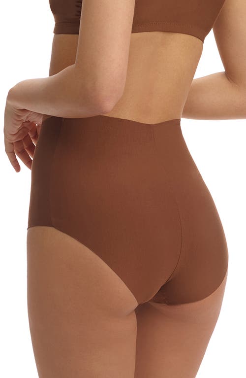 Commando Cotton Blend High Rise Bikini In Cinnamon