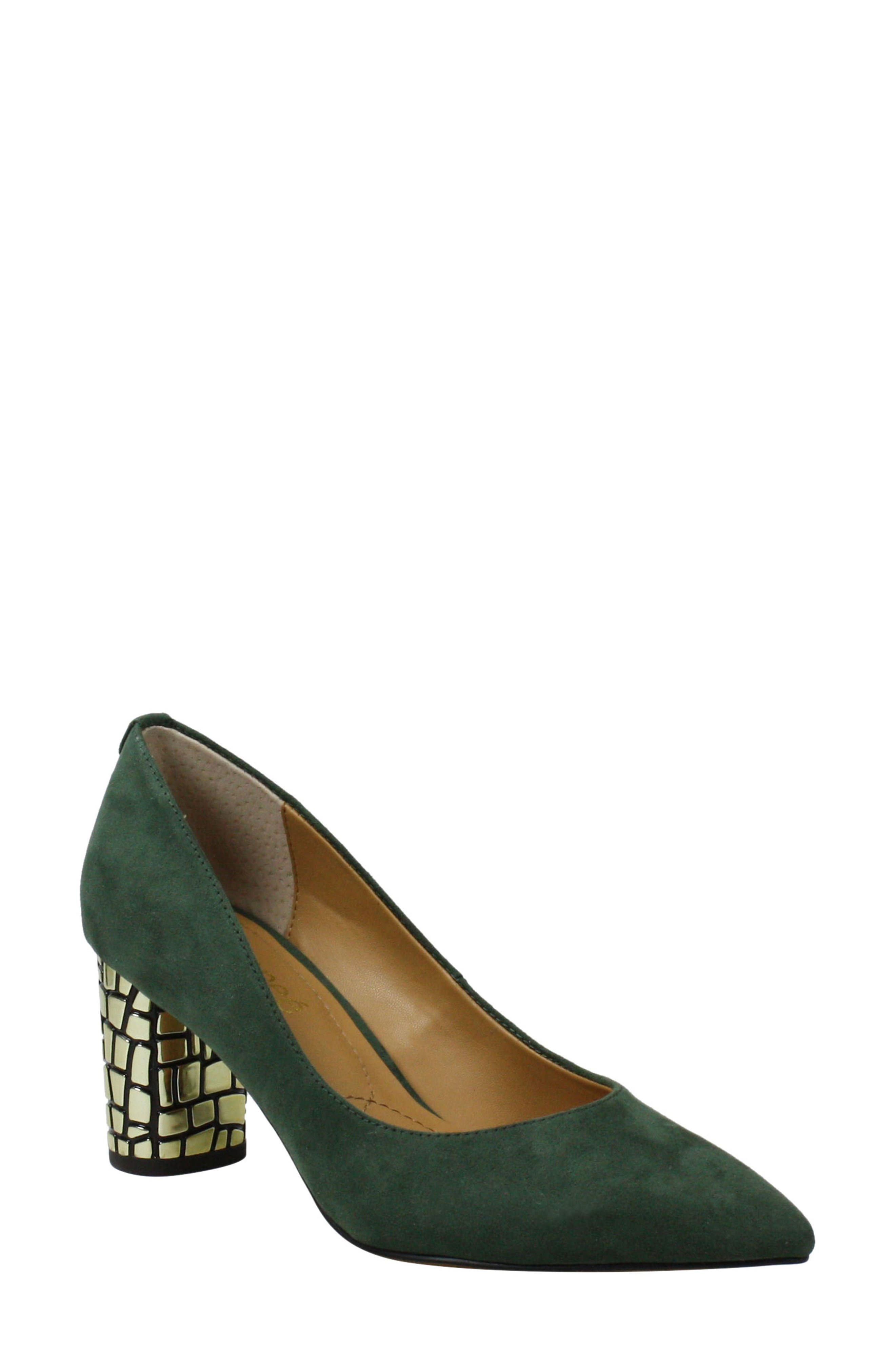 emerald green suede pumps