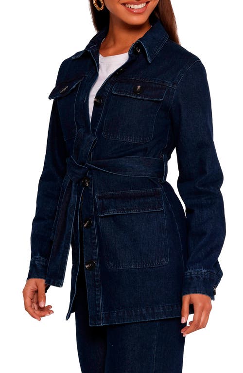 Petal And Pup Petal & Pup Nadine Tie Waist Denim Jacket In Blue