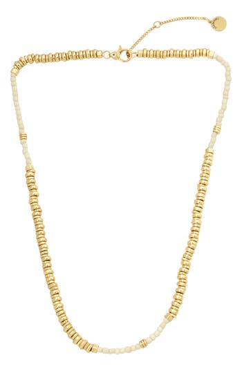 Allsaints Beaded Strand Necklace In Gold