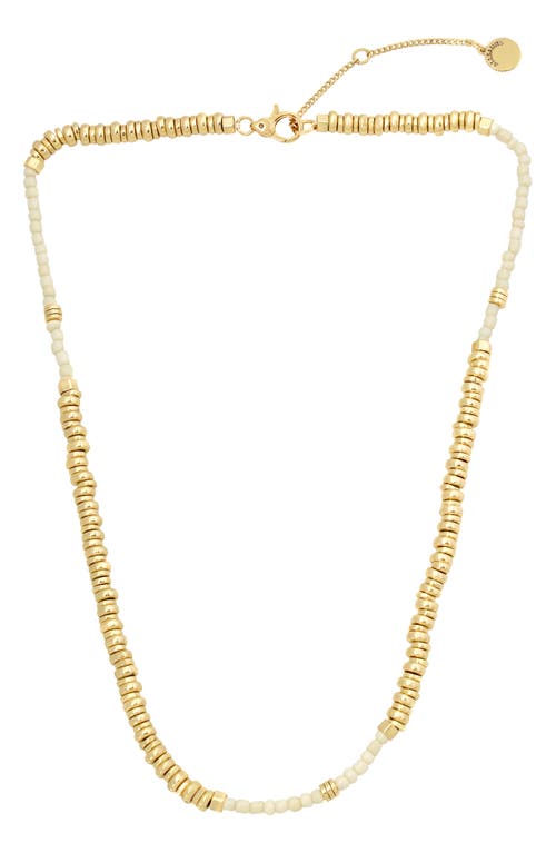 Shop Allsaints Beaded Strand Necklace In White/gold