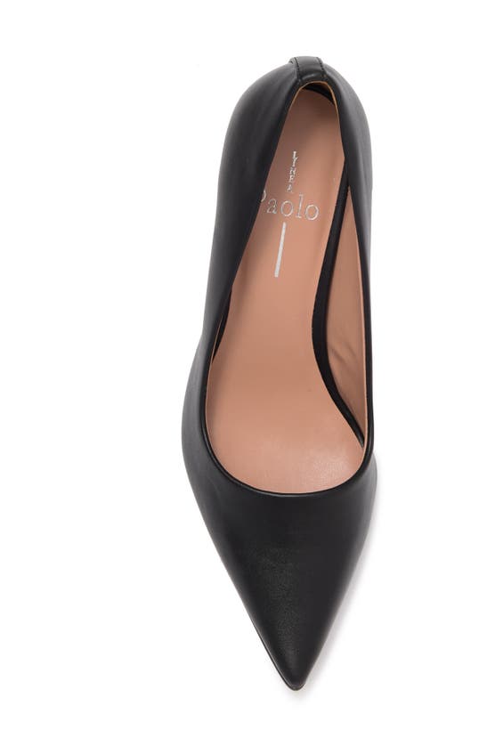 Linea Paolo Paris Pointed Toe Leather Pump In Black