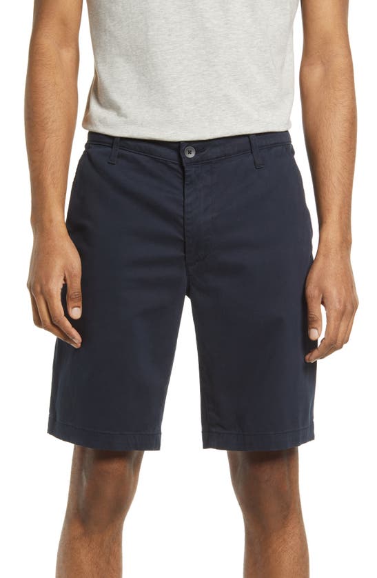 Ag Griffin Stretch Cotton Shorts In Deep Navy