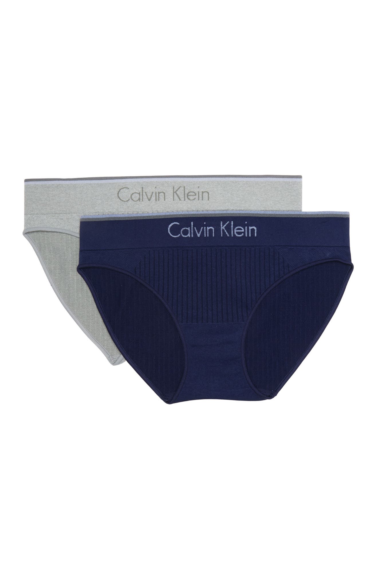 Calvin Klein Seamless Bikini Panties In Afk Grey Heathe