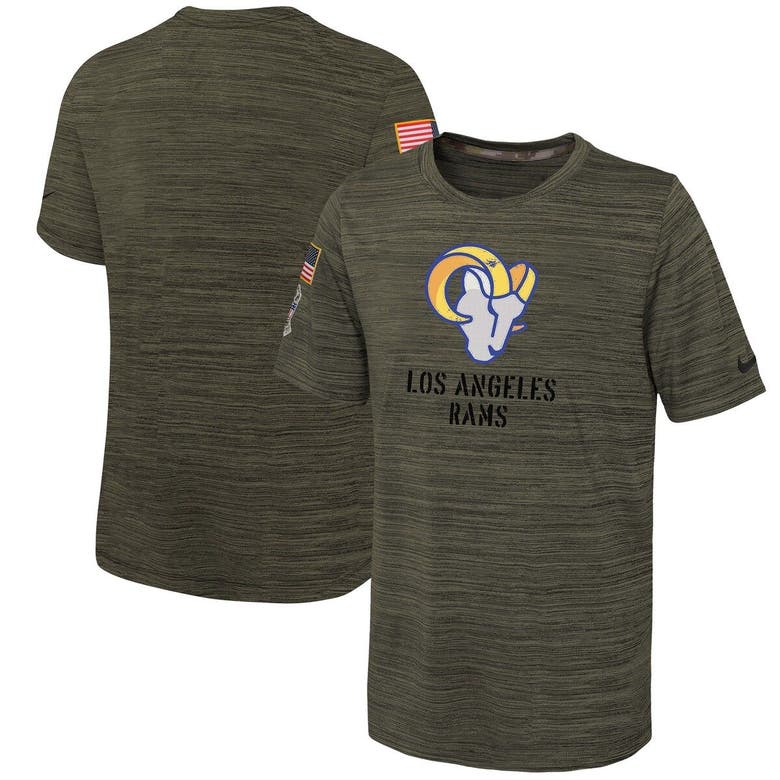 Nike Kids' Youth  Olive Los Angeles Rams 2022 Salute To Service Velocity T-shirt