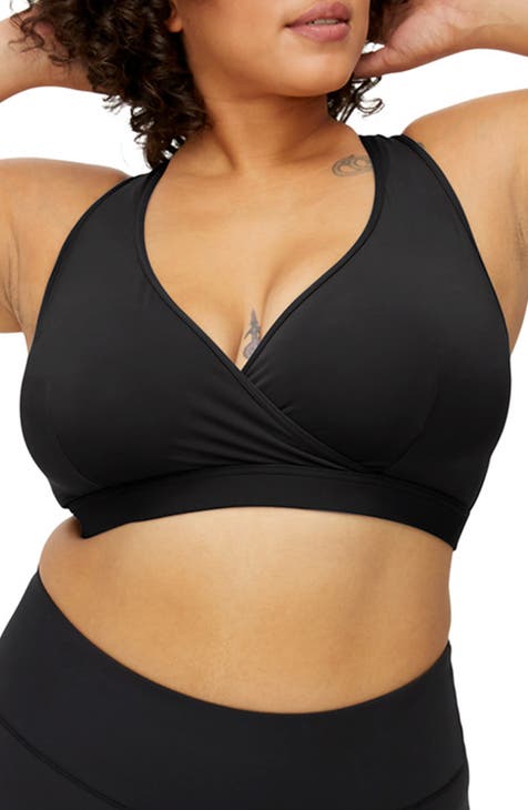 TomboyX Racerback Bra, Cotton for All Day Comfort, No Frills Scoop