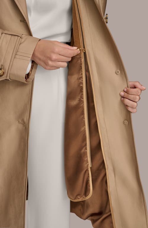 Shop Donna Karan New York Water Resistant Single Breasted Trench Coat In Khaki