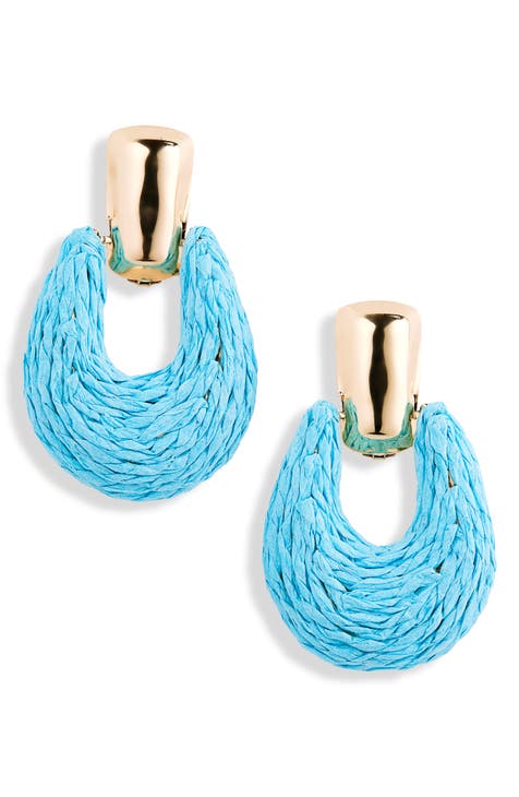 Raffia Doorknocker Earrings