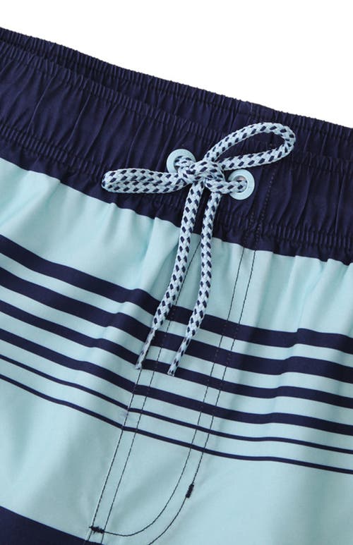 Rokka&rolla All-day Comfort Mesh-lined Swim Trunks In Stripes Printed