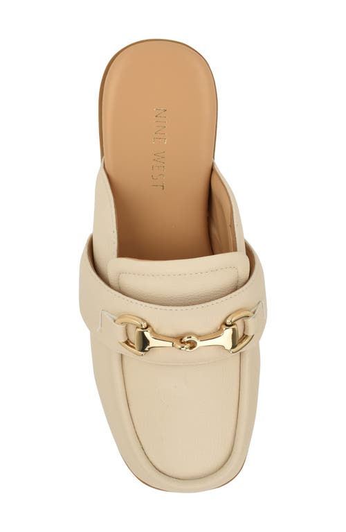 Nine West Women's Kunne Round Toe Slip-on Casual Mules In Cream