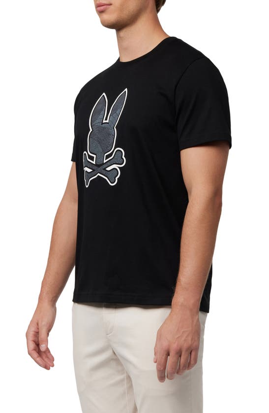 Shop Psycho Bunny Lenox Graphic T-shirt In Black