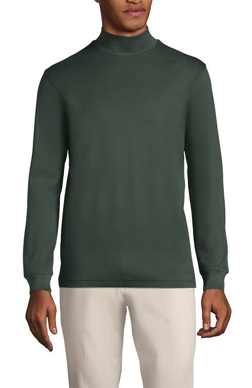 Shop Lands' End Cotton Supima Mock Turtleneck In Spruce