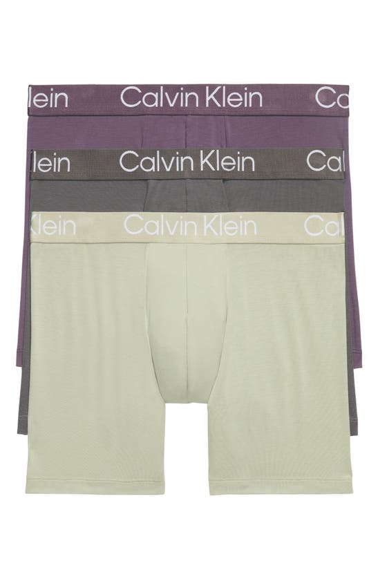 Shop Calvin Klein Ultra-soft Modern 3-pack Stretch Modal Boxer Briefs In Eiffel Tower