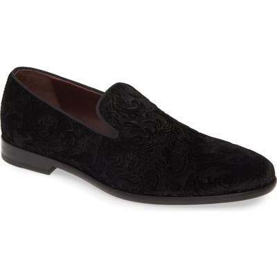 Bruno Magli Picasso Woven Venetian Loafer, Black