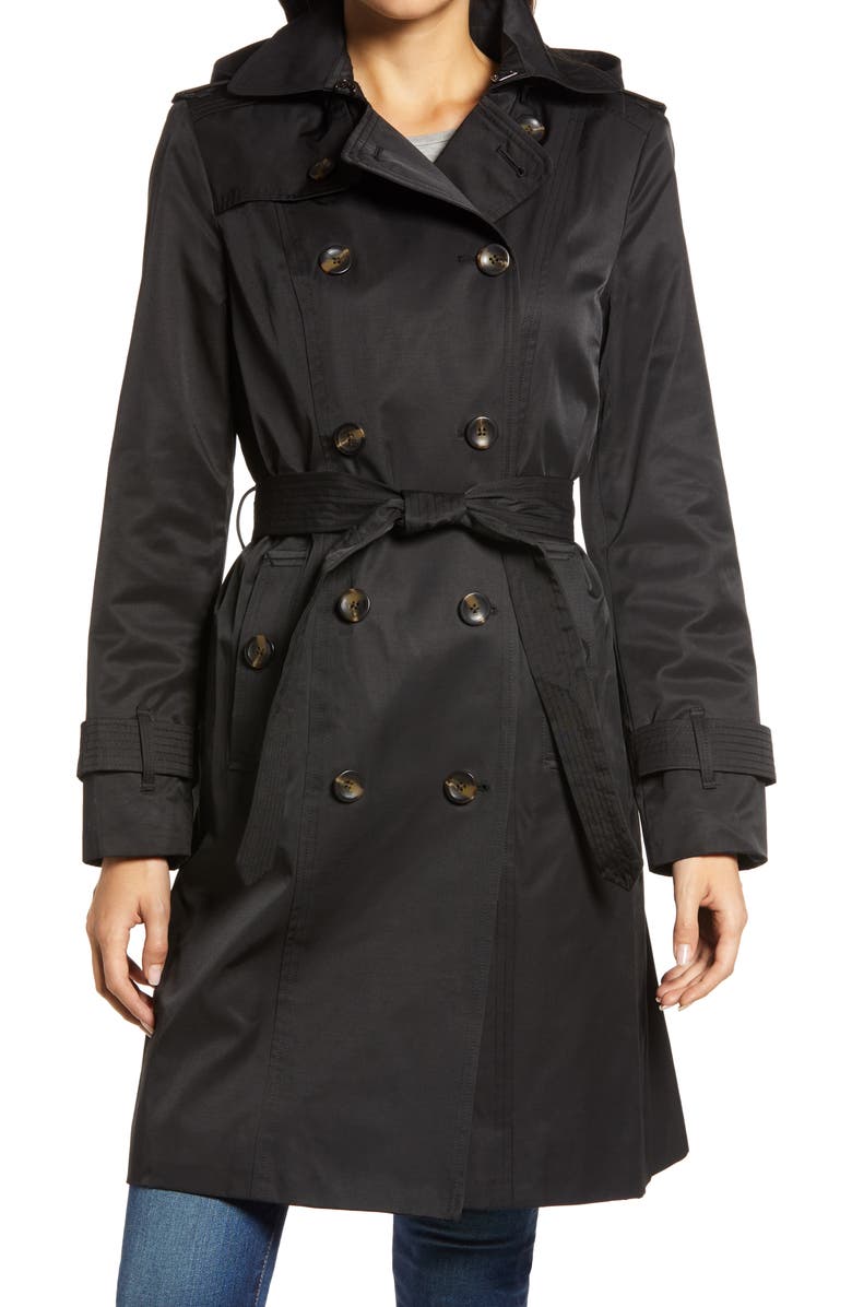 London Fog Double Breasted Trench Coat With Removable Hood | Nordstrom