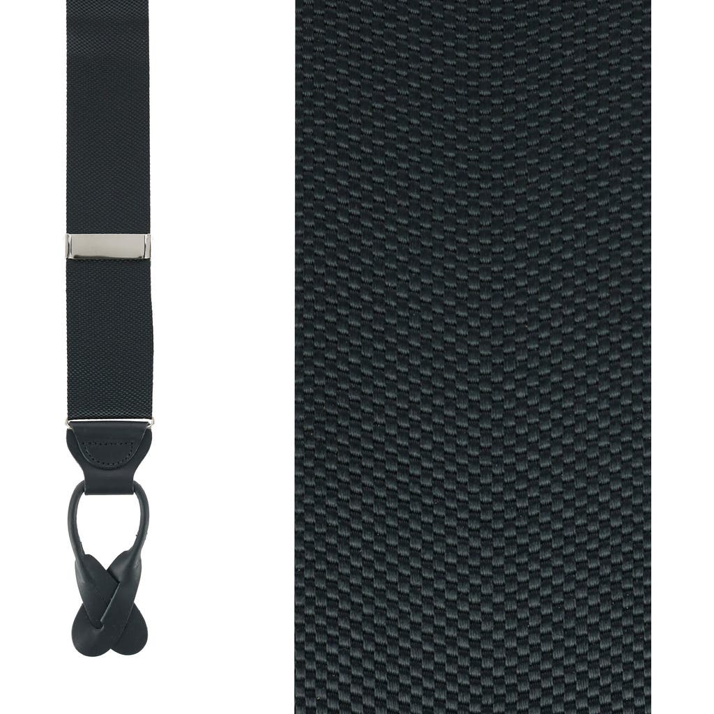 Trafalgar Big & Tall Hudson Solid Button End Suspenders In Black