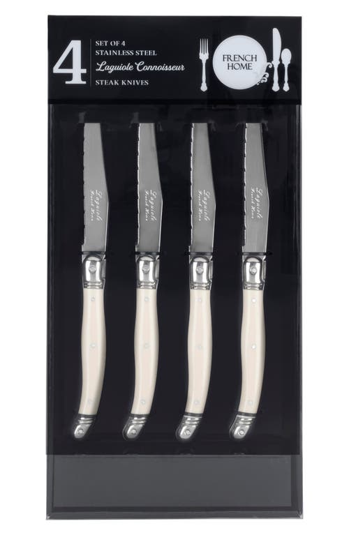 French Home Set Of 4 Laguiole Connoisseur Steak Knives In Ivory