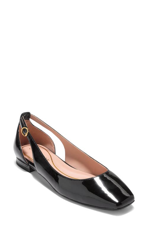 Shop Cole Haan Bria Cutout Flat In Black Patent