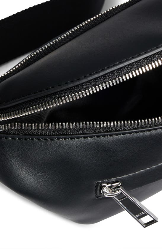 Shop Hugo Boss Boss Ray Stripe Faux Leather Belt Bag In Black