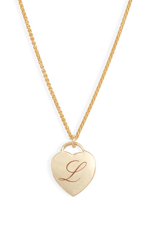 Set & Stones Alice Initial Heart Pendant Necklace In Gold/l