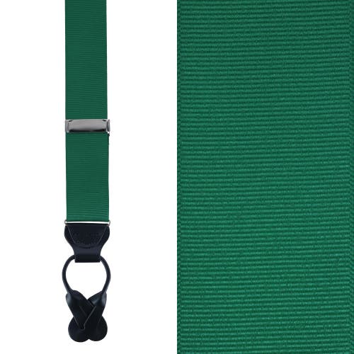 Trafalgar Big & Tall Phoenix 38mm Grosgrain Non Stretch Ribbon Button End Suspenders In Dark Green
