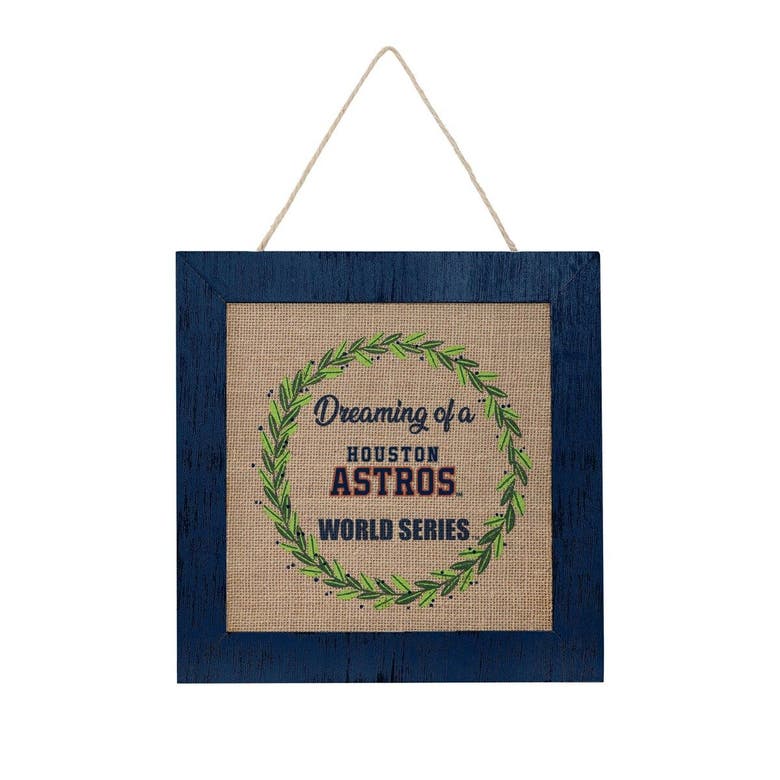 Foco Houston Astros 12'' Double-sided Burlap Sign In Blue