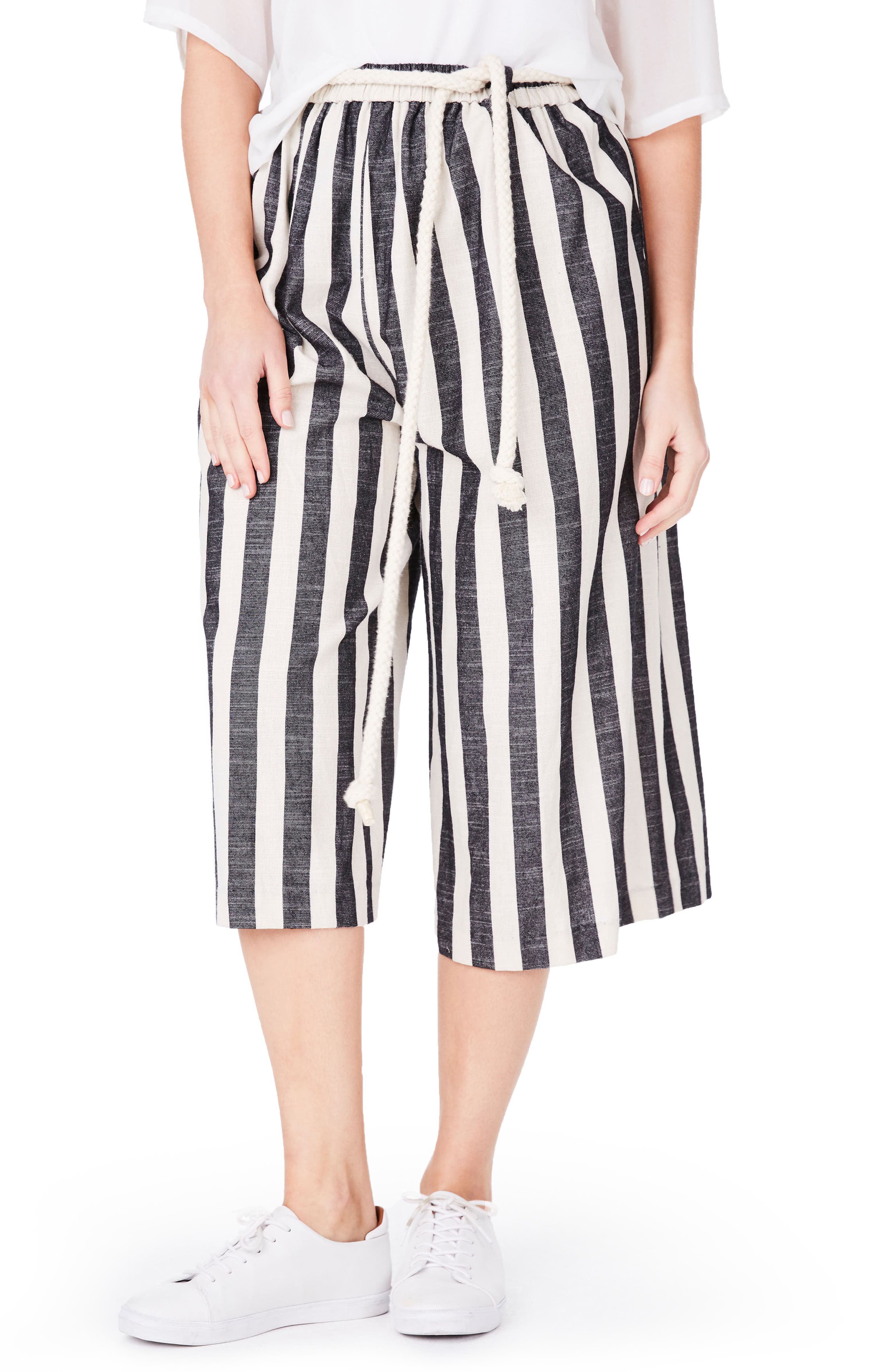 ELVI Stripe Culottes (Plus Size) | Nordstrom