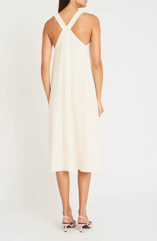 Shop Luxely Solstice Racerback Midi Shift Dress In Antique White