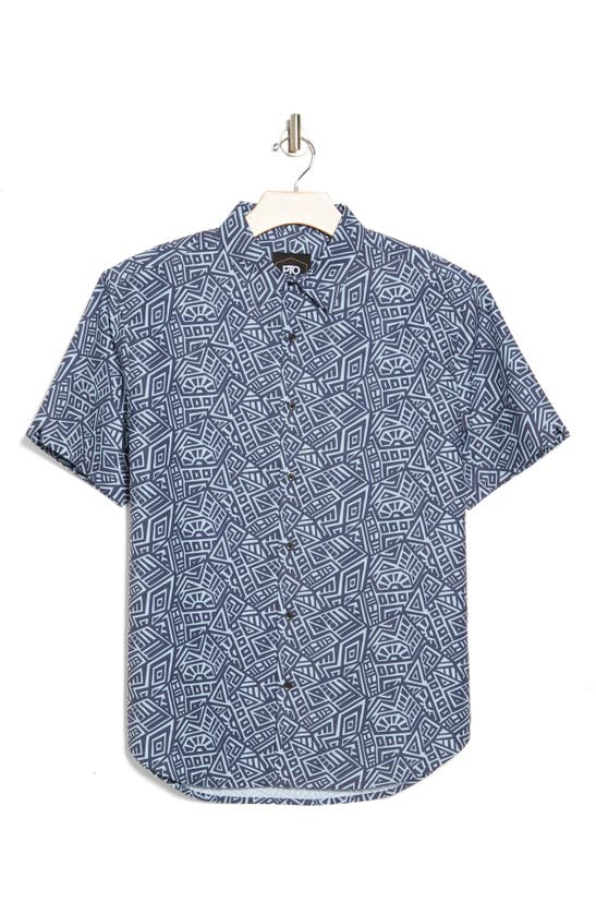 Shop Pto Bali Short Sleeve Recycled Polyester Shirt In Navy