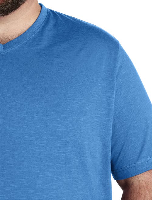 Shop Harbor Bay By Dxl Slub Knit V-neck T-shirt In French Blue