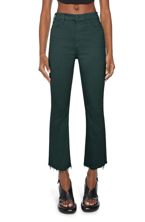 Women's Green Flare Jeans