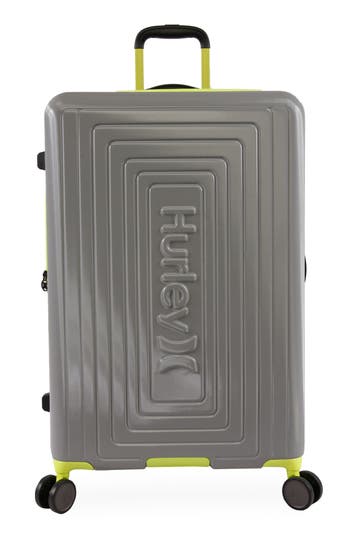 Shop Hurley Suki 29" Hardshell Spinner Suitcase In Light Grey/neon