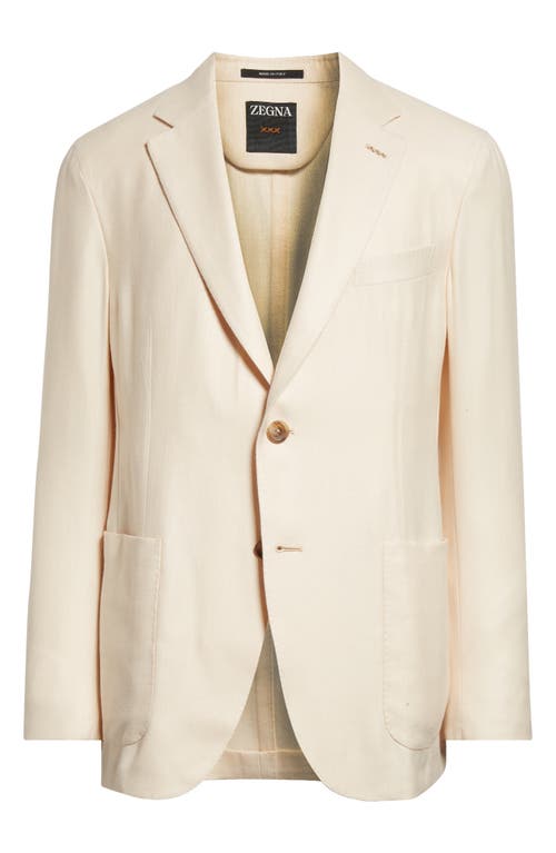 Zegna Long Sleeved Lapel Suit Jacket In Light Beige