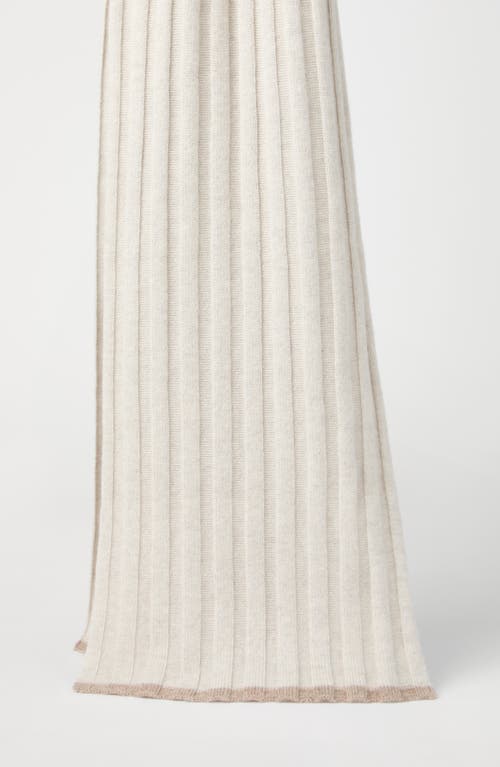 Shop Brunello Cucinelli Cashmere Rib Knit Scarf In Camel