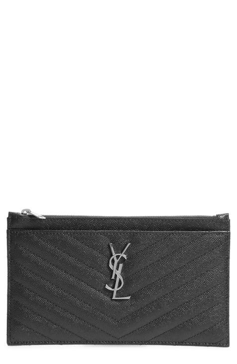 Black YSL-logo cage clutch bag, Saint Laurent