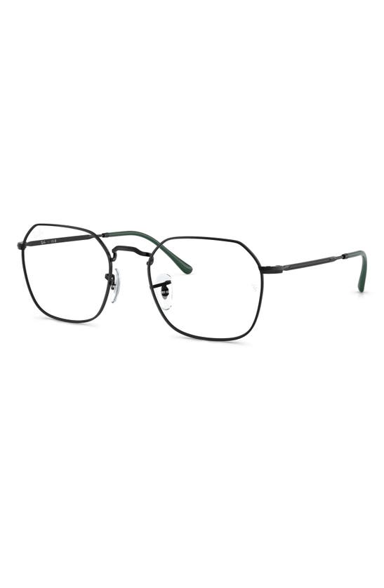 Shop Ray Ban Ray-ban Jim 53mm Irregular Optical Glasses In Black