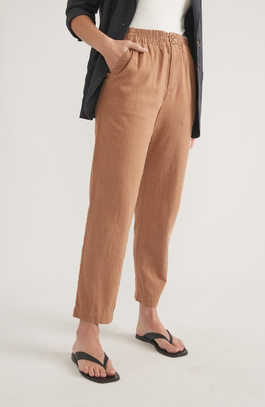 Shop Marine Layer Elle Relaxed Crop Pants In Toasted Coconut