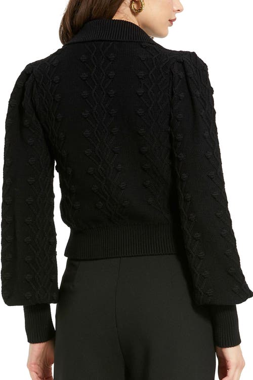 Mac Duggal Bobble Knit Button Up Cardigan In Black