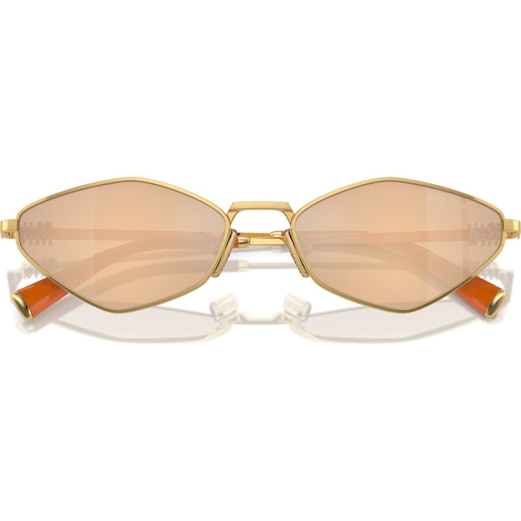 Miu Miu 56mm Irregular Sunglasses In Silver Mirror