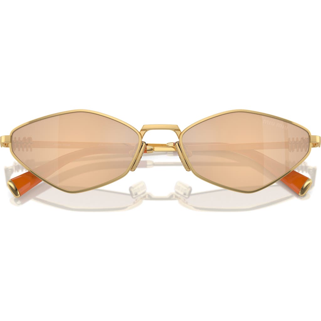 Miu Miu 56mm Irregular Sunglasses In Silver Mirror