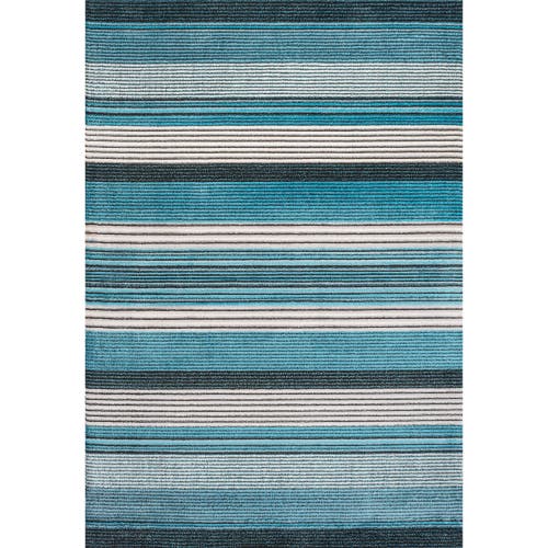 Jonathan Y Duxbury Gradient Ticking Striped Area Rug In Blue/navy