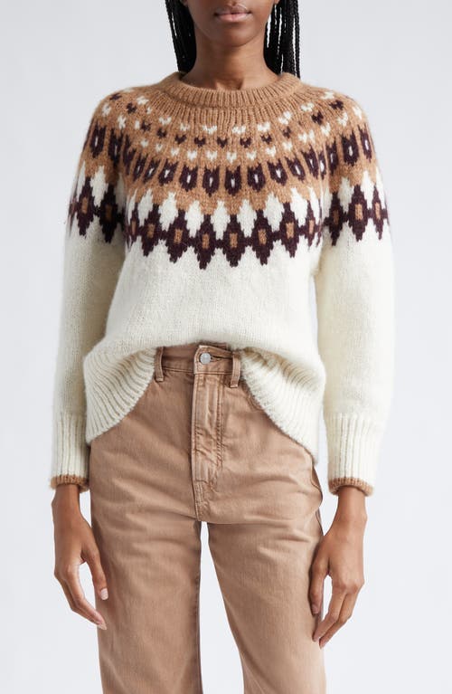 Shop Veronica Beard Anne Fair Isle Sweater In Dove Multi